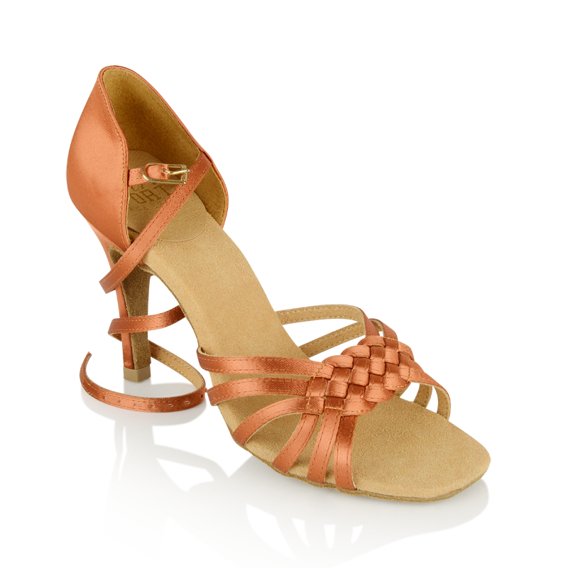 Womens Salsa Street Latin Dance Shoes by Ray Rose 869 Moonglow Dark Tan Satin