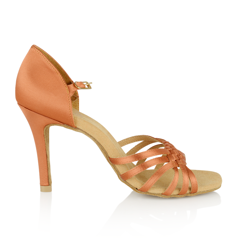 Womens Salsa Street Latin Dance Shoes by Ray Rose 869 Moonglow Dark Tan Satin