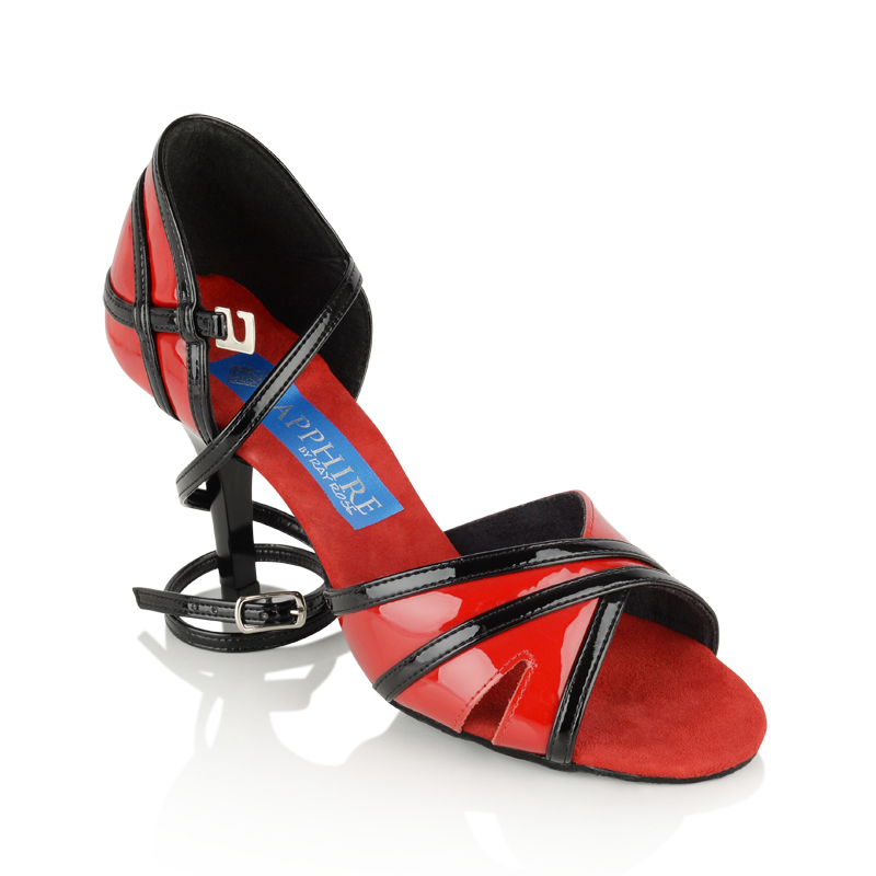 Womens Social Latin Dance Shoes by Ray Rose Aurora Red/Black Patent