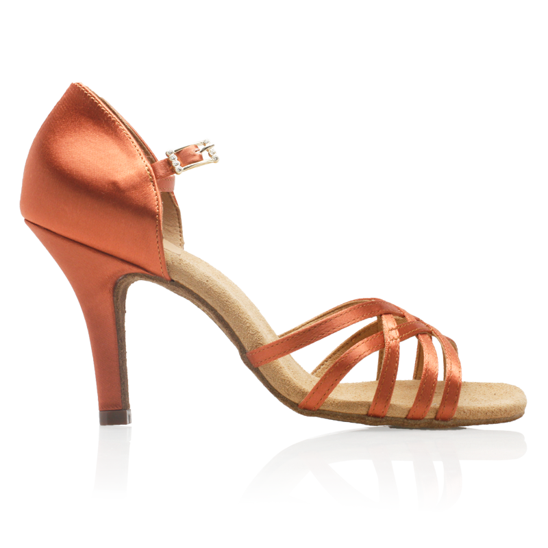 Womens Latin Dance Shoes by Ray Rose 860 Kalahari Dark Tan Satin - Sale Item