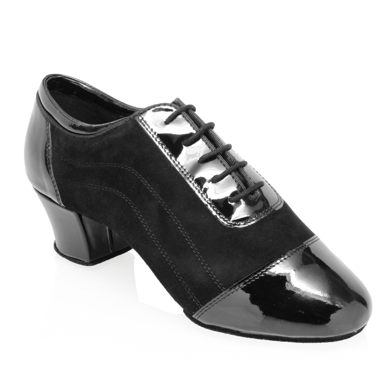 485 Caspian Black Nappa Suede & Patent
