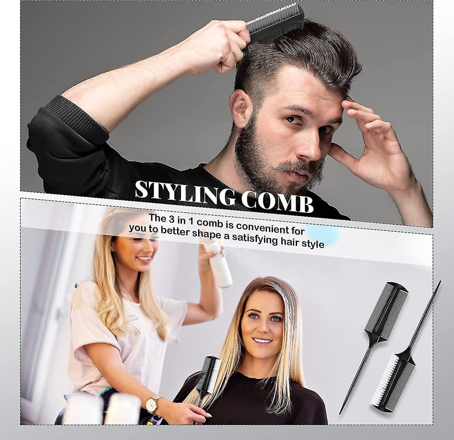 Double Sided Hair Smoothing Tail Comb