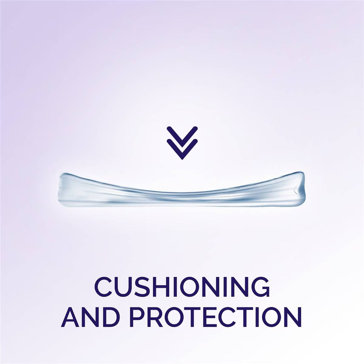 Side profile showing cushioning and protection from a Scholl Party Feet gel cushion