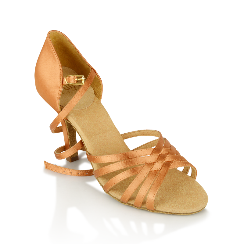 Women's Salsa Street Latin Dancing Shoes by Ray Rose 865 Selene Light Tan Satin