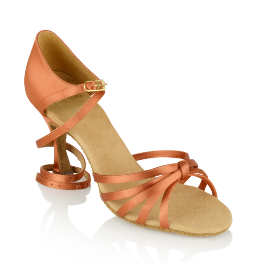 Womens Salsa Street Latin Dance Shoes by Ray Rose 825 Drizzle Dark Tan Satin