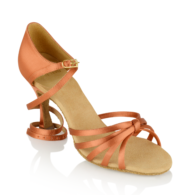 Womens Salsa Street Latin Dance Shoes by Ray Rose 825 Drizzle Dark Tan Satin