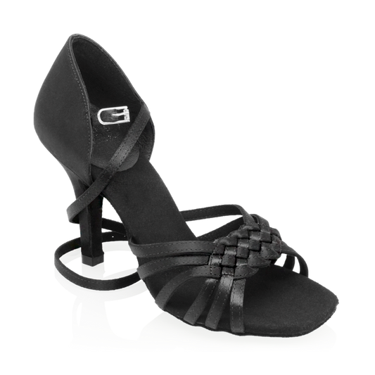 Women's Salsa Street Latin Dance Shoes by Ray Rose 869 Moonglow Black Satin