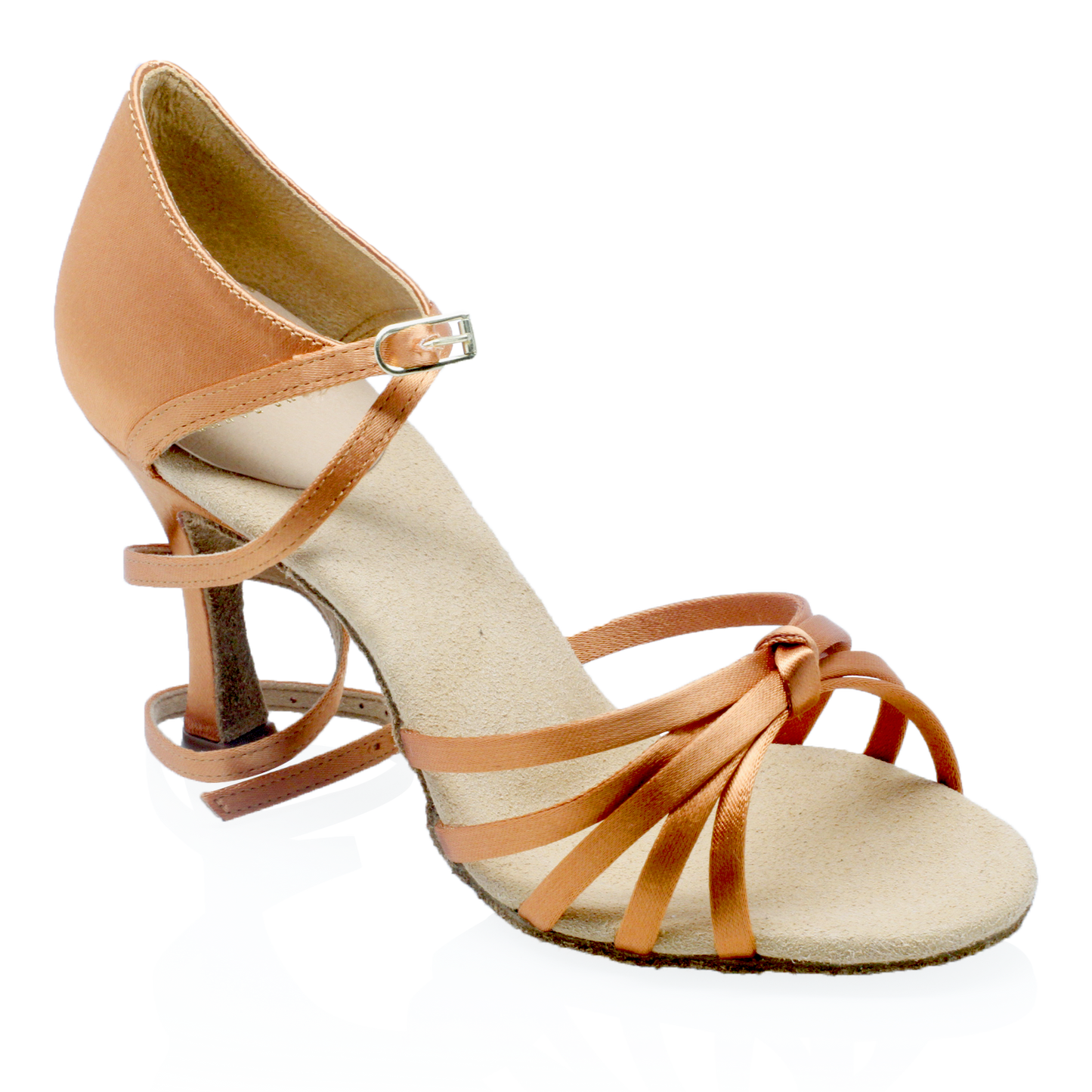 Women's Salsa Street Latin Dance Shoes by Ray Rose 825 Drizzle Light Tan Satin