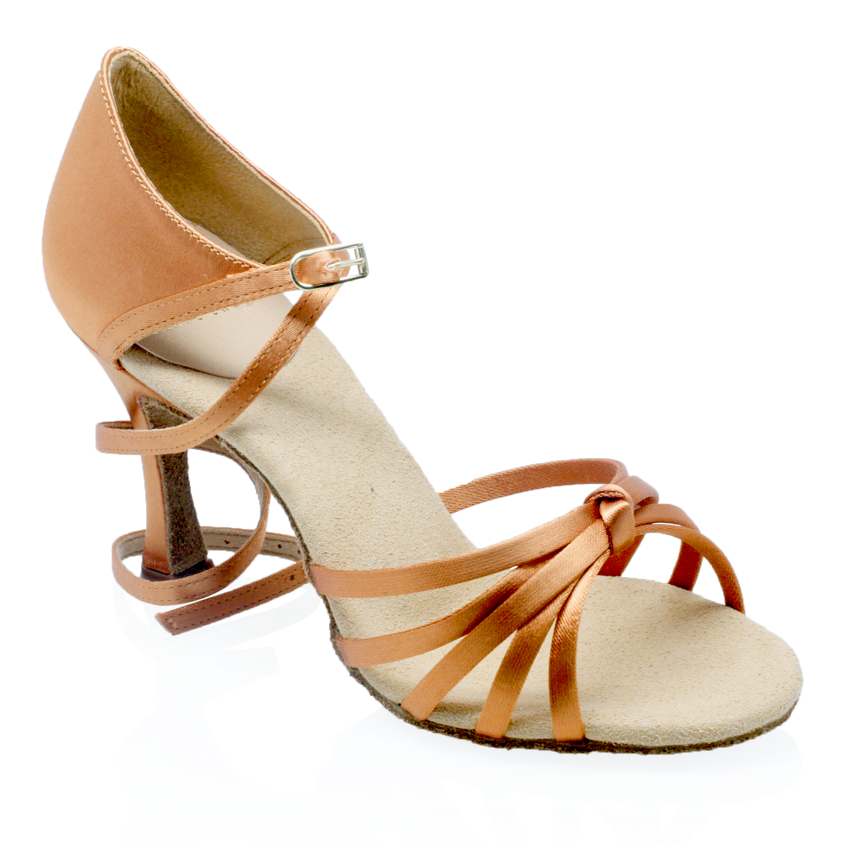 Women's Salsa Street Latin Dance Shoes by Ray Rose 825 Drizzle Light Tan Satin