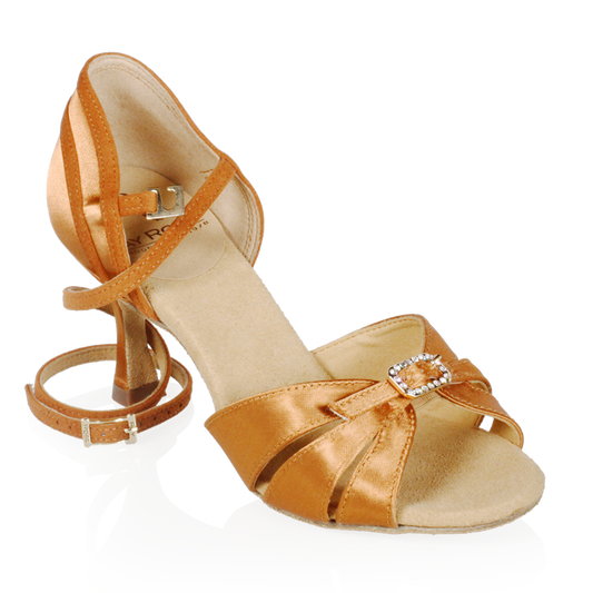 Ladies Street Latin Ballroom Dancing Shoes by Ray Rose 871 Pavo Light Tan Satin