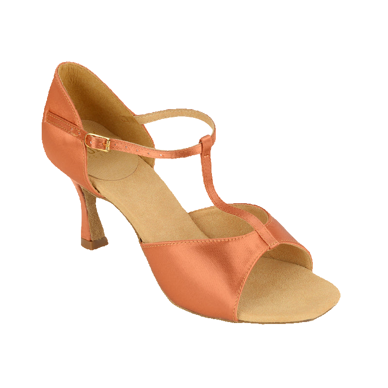 Ray Rose 812 Snow Flake Dark Tan Satin Latin dance shoes