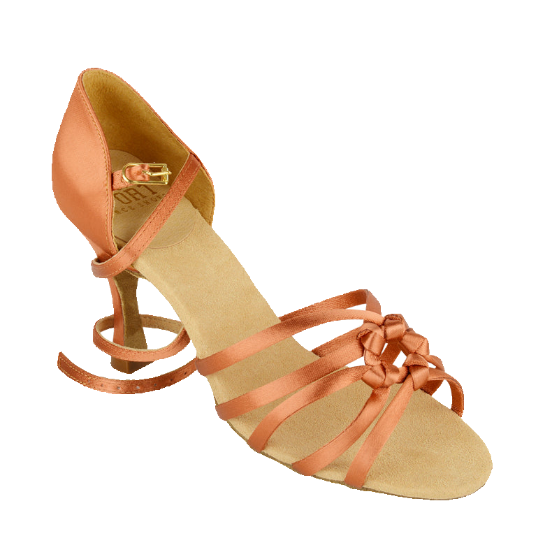 Ray Rose 829 Cloudburst Dark Tan Satin women's Latin dance shoe