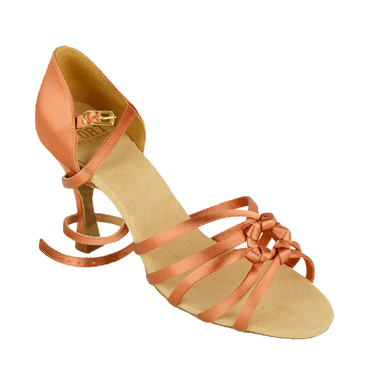 Ray Rose 829 Cloudburst Dark Tan Satin women's Latin dance shoe