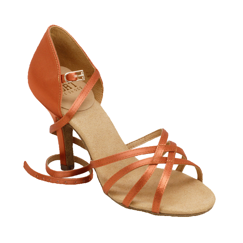 Ray Rose 835 Monsoon Dark Tan Satin women's Latin dance shoe