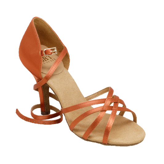 Ray Rose 835 Monsoon Dark Tan Satin women's Latin dance shoe