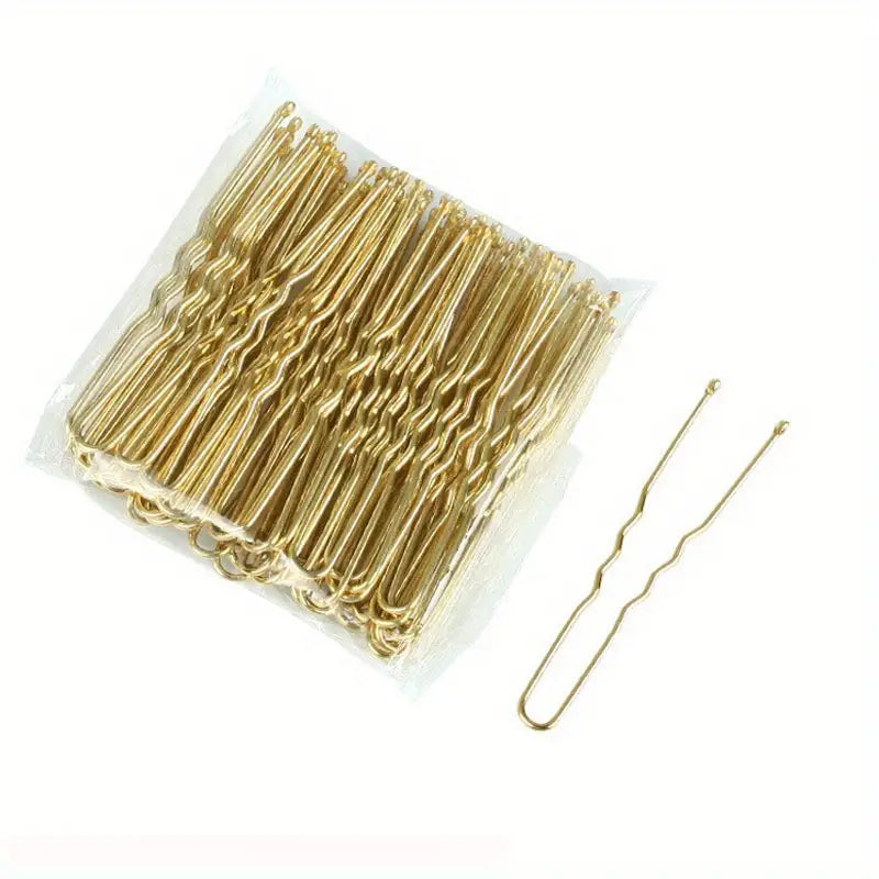 U Shaped Metal Hair Bobby Pins (50 Pack)