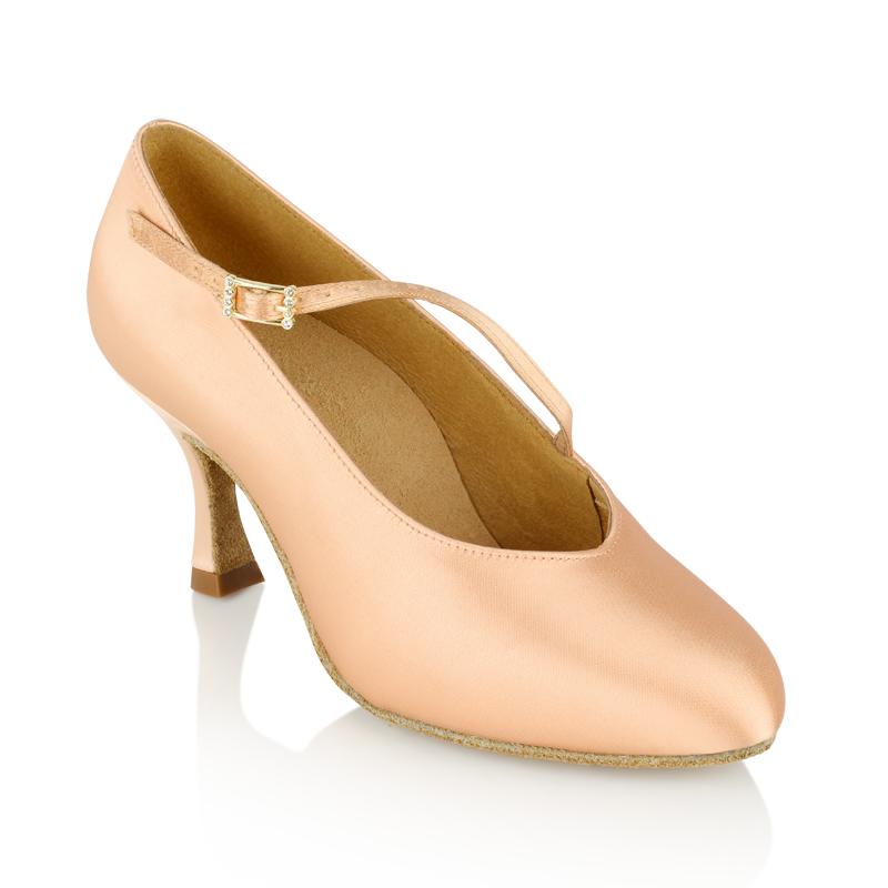Ray Rose 116 Rockslide Light Flesh Satin women's ballroom dance shoe, side view