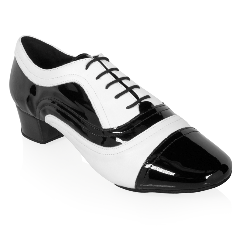 319 Rafael Black Patent & White Leather