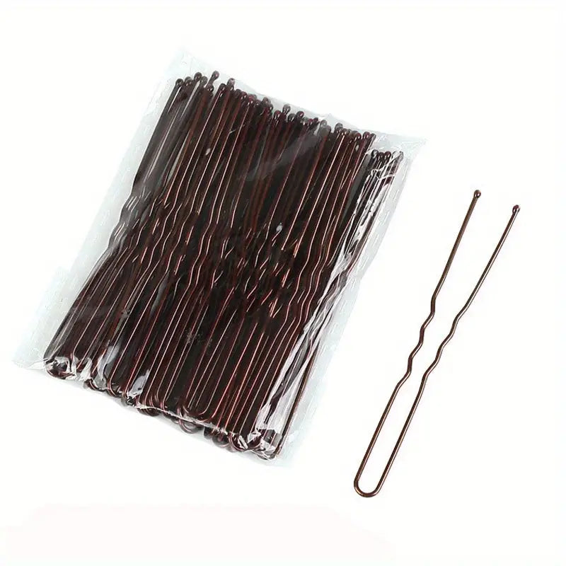 U Shaped Metal Hair Bobby Pins (50 Pack)