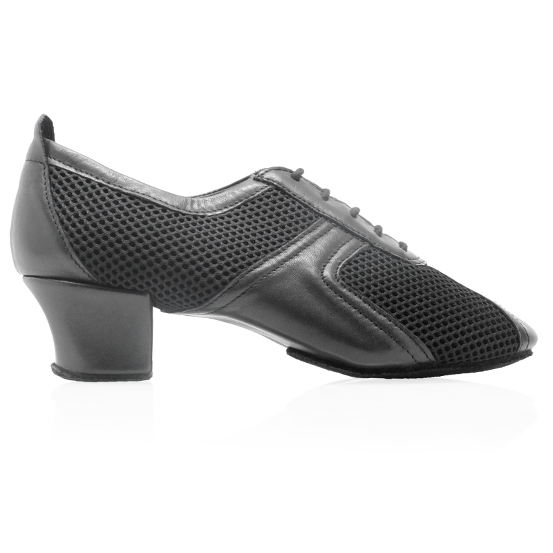 Ray Rose 410 Breeze black leather and mesh women's practice dance shoe, side view