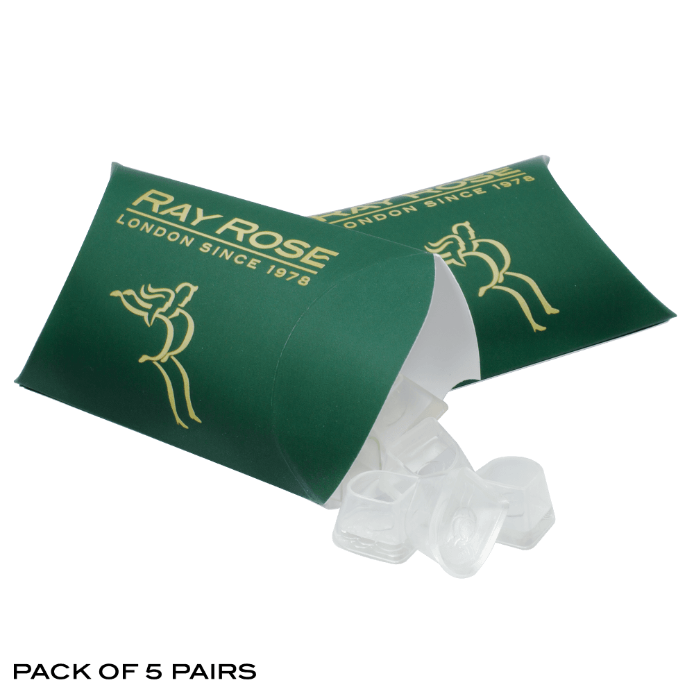 Ray Rose clear dance-shoe heel protectors in a five-pair pack