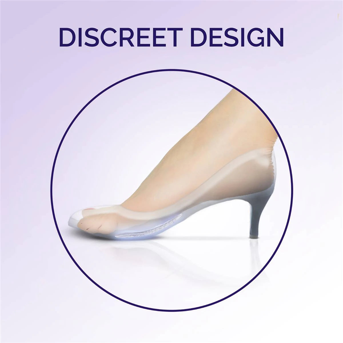Discreet Scholl Party Feet invisible heel shield positioned inside a high-heel shoe