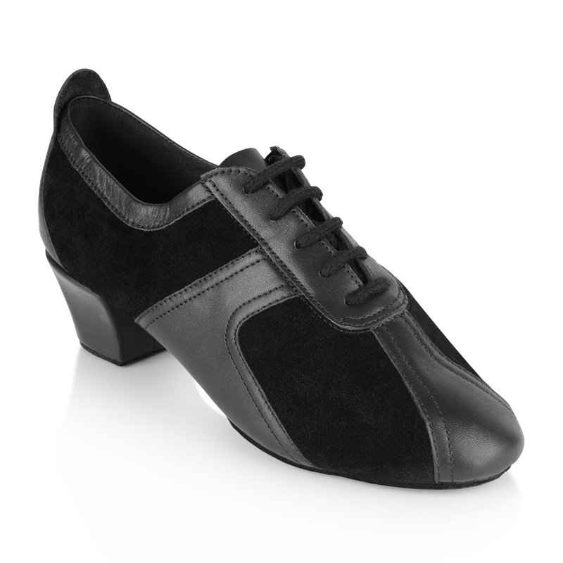 Ray Rose 410 Breeze Black Leather and Suede women's practice dance shoe, side view